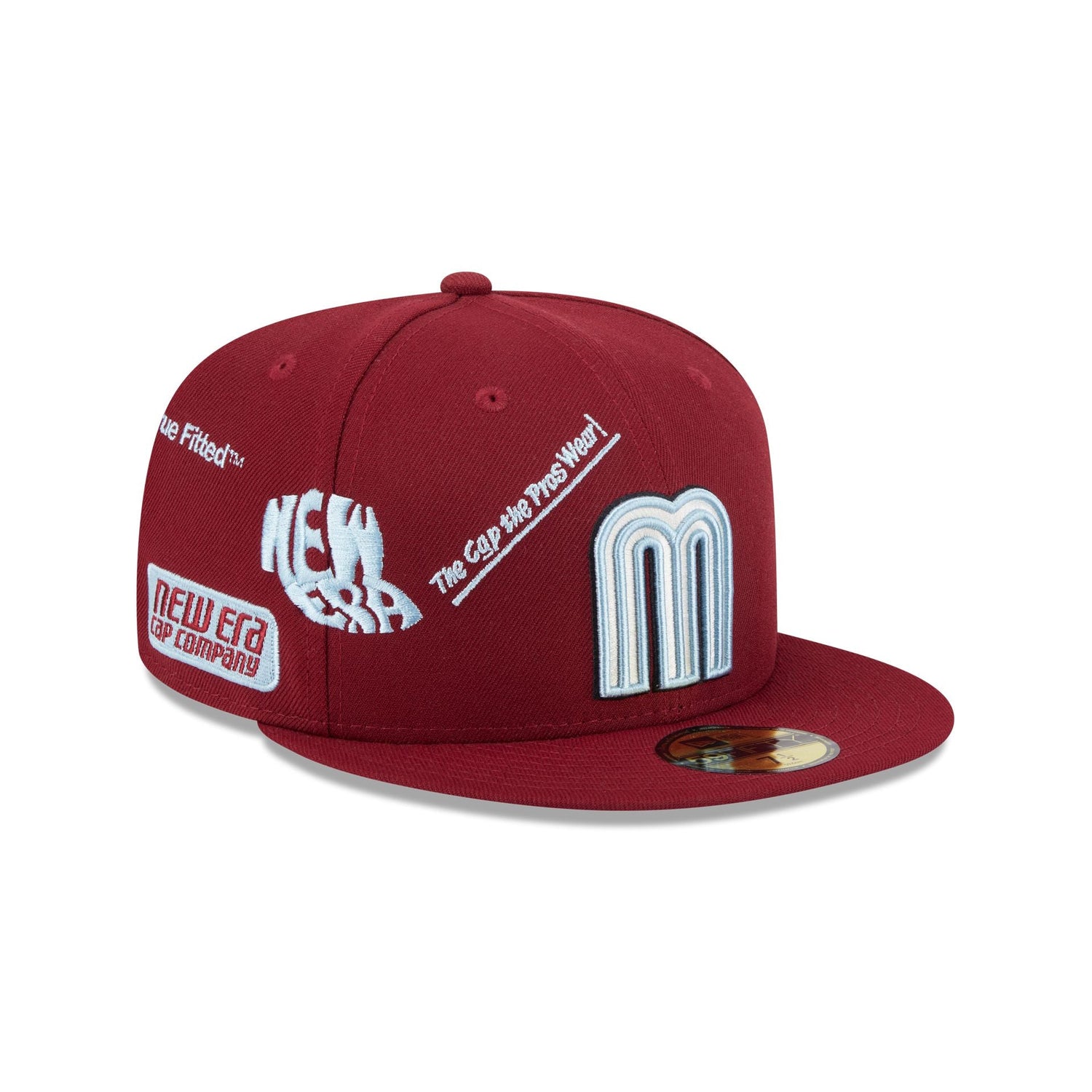 Mexico Baseball New Era Anniversary Logos Maroon 59FIFTY Fitted Hat