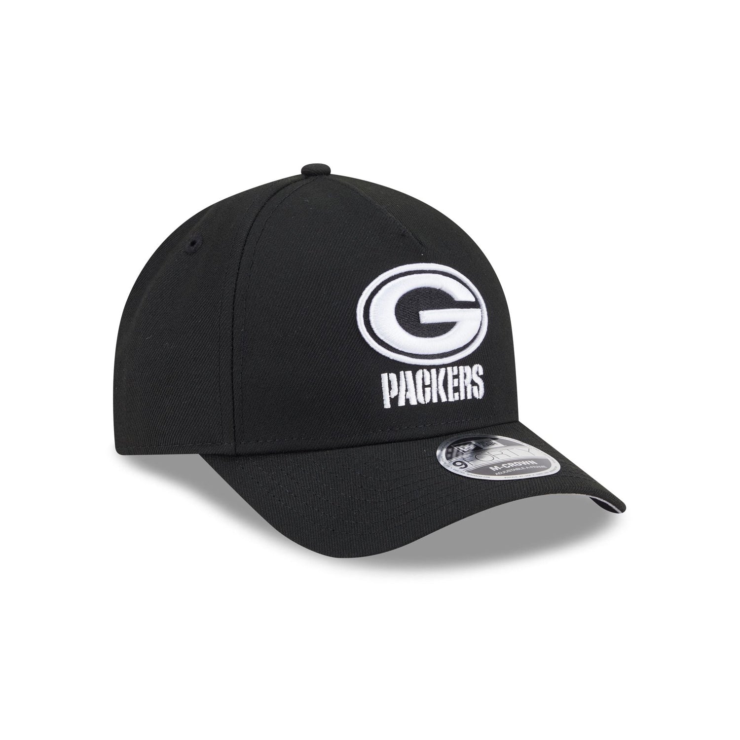 Green Bay Packers Black & White 9FORTY M-Crown A-Frame Snapback Hat