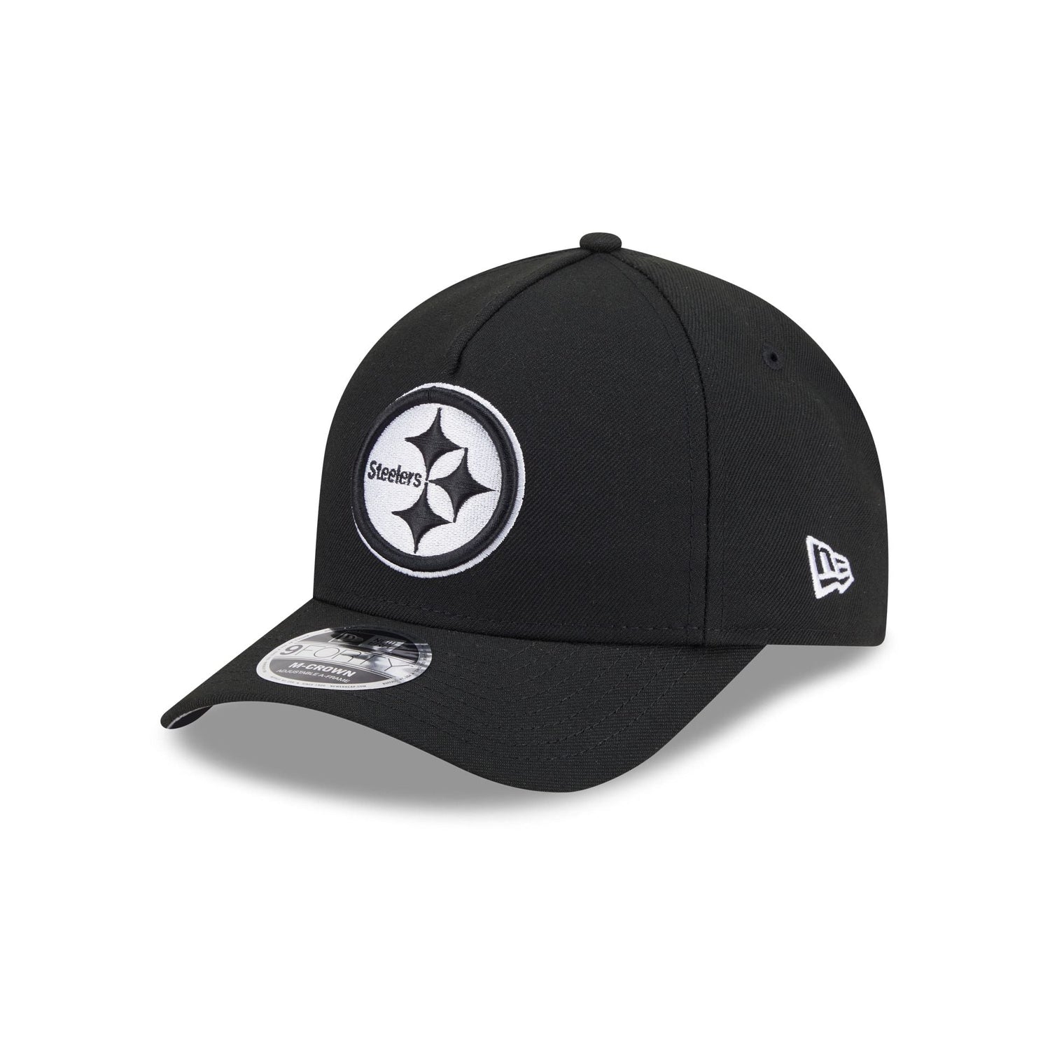Pittsburgh Steelers Black & White 9FORTY M-Crown A-Frame Snapback Hat