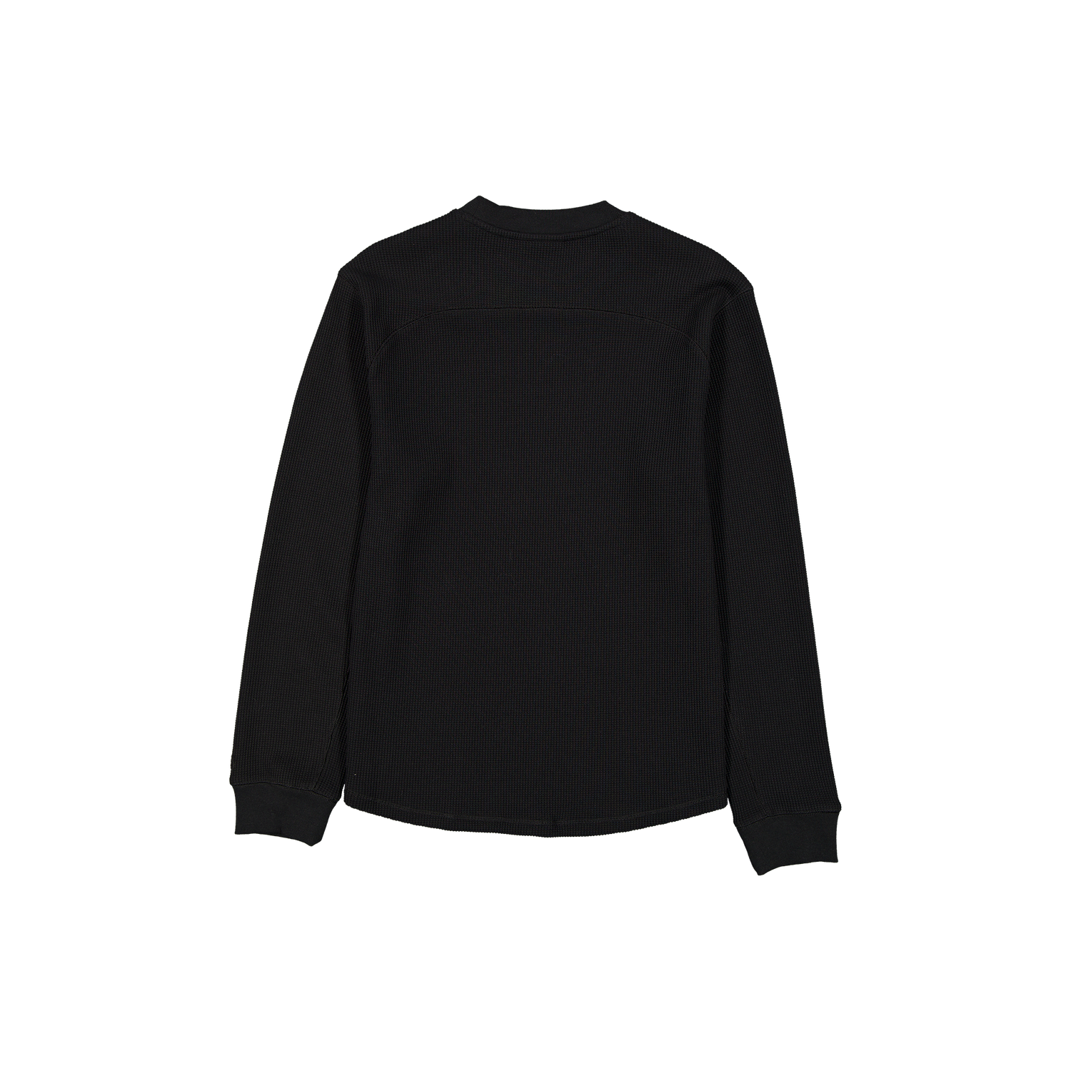 New Era Branded Black Long-Sleeve Waffle T-Shirt