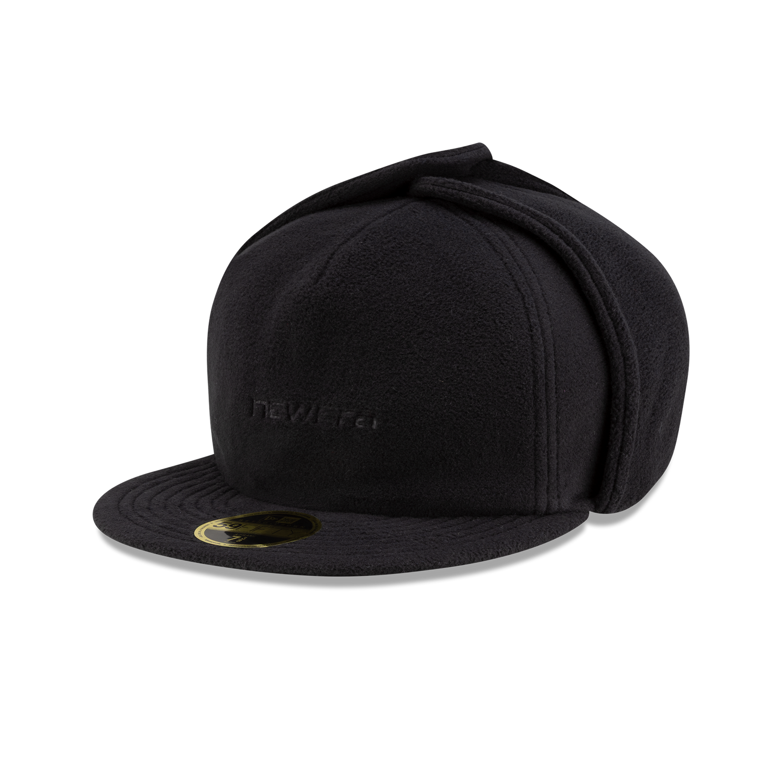 New Era Branded Black Polartec Dog Ear Retro Crown 59FIFTY Fitted Hat