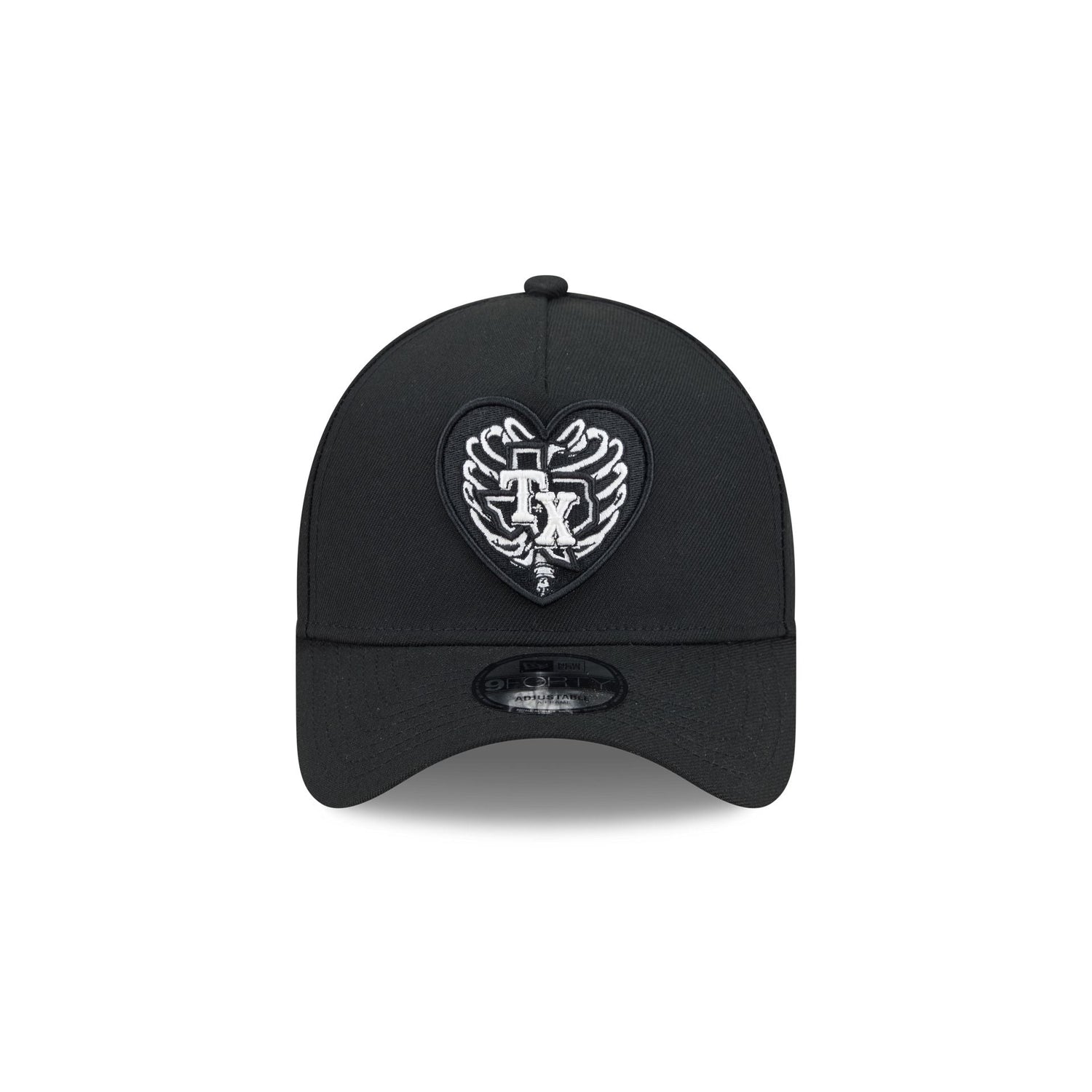 Texas Rangers Skeletal Heart 9FORTY A-Frame Snapback Hat