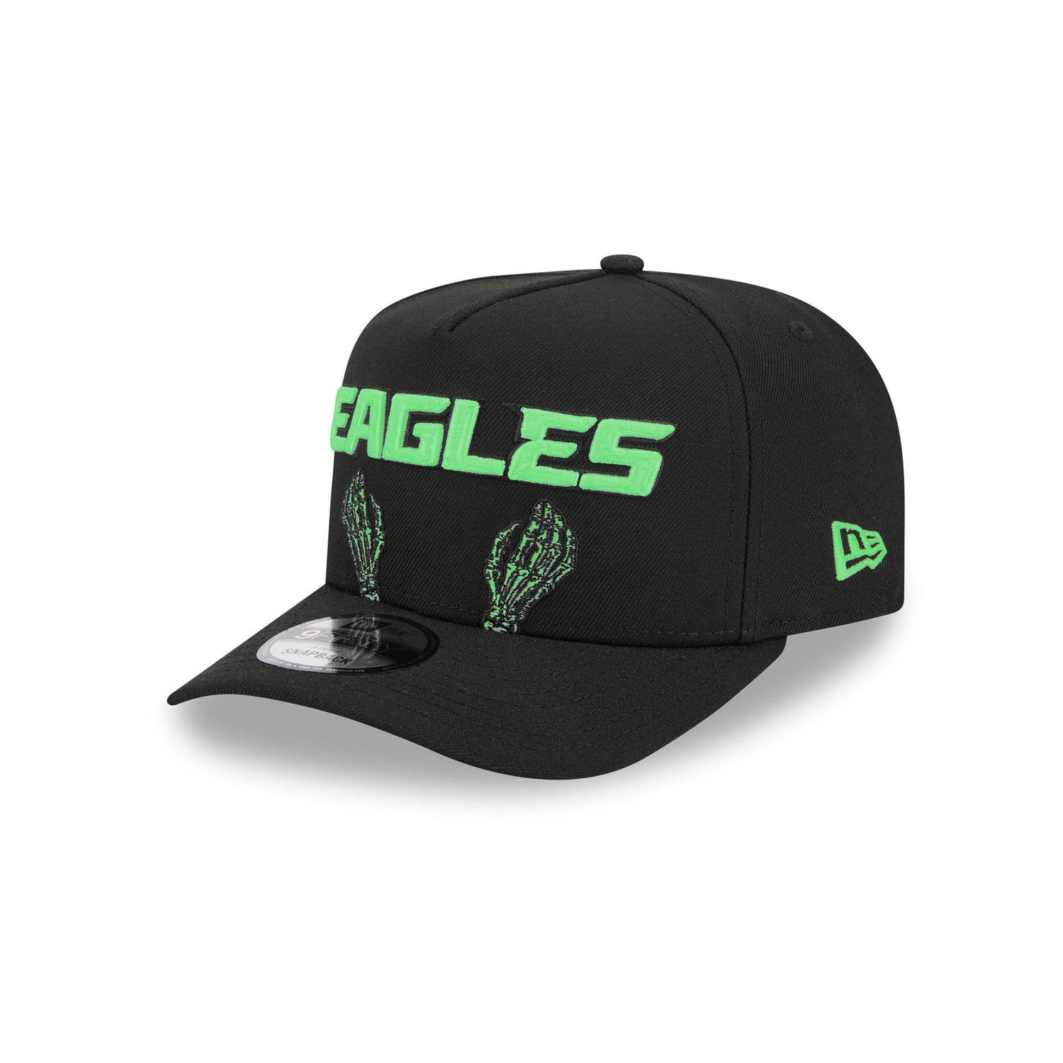 Philadelphia Eagles Skeletal Script 9FIFTY A-Frame Snapback Hat