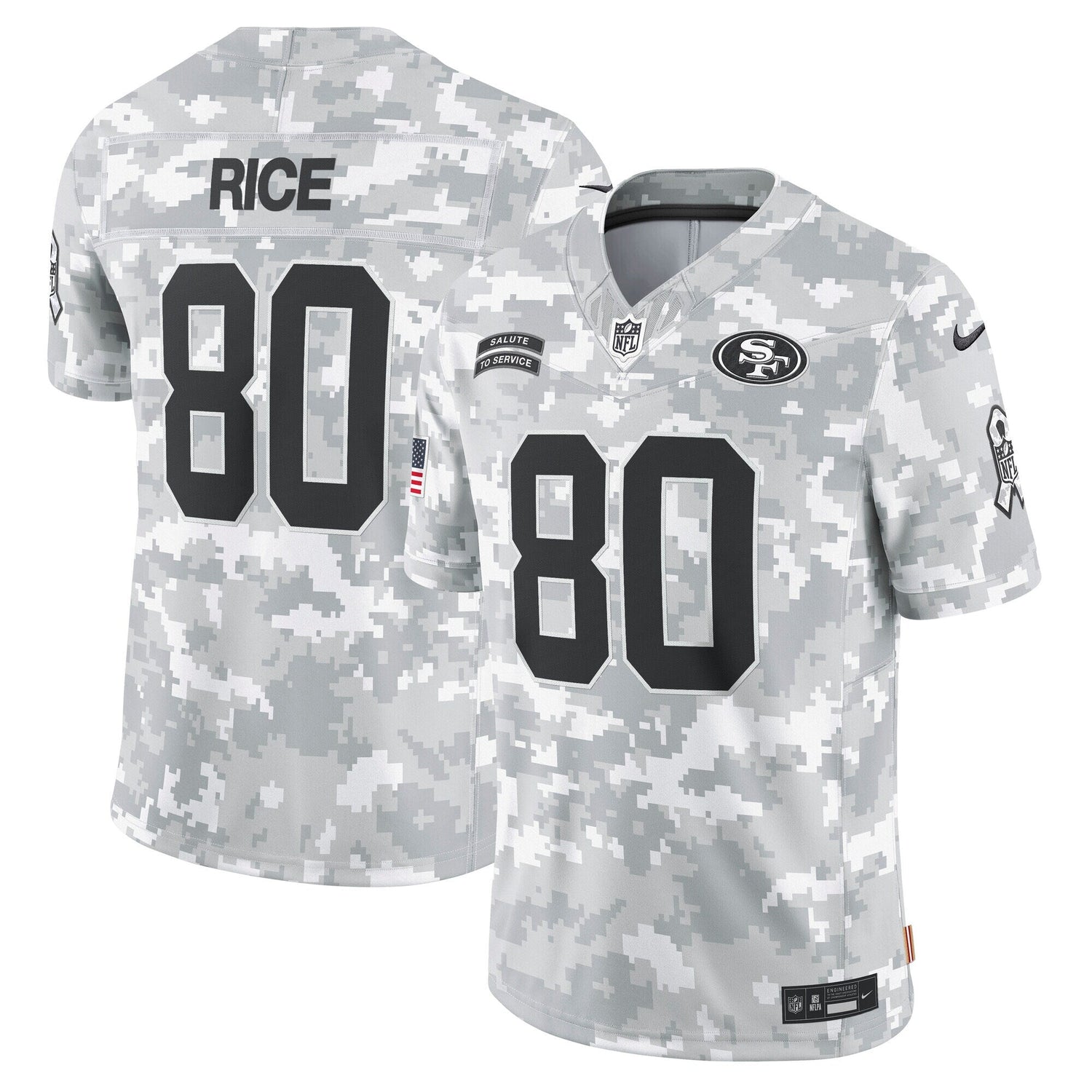 Jerry Rice San Francisco 49ers Nike 2024 Salute to Service Retired Limited Jersey - Arctic Camo