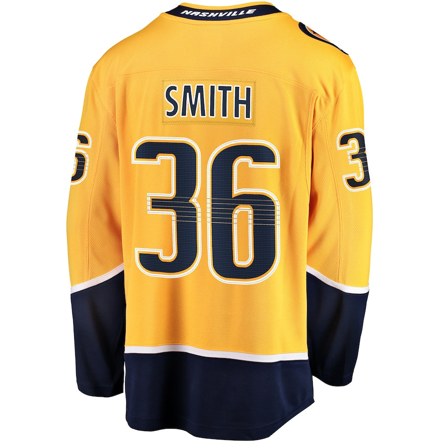 Cole Smith Nashville Predators Premier Breakaway Jersey - Gold