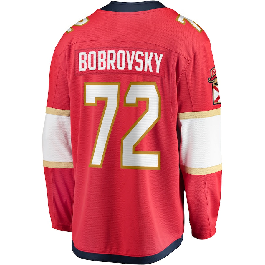Sergei Bobrovsky Florida Panthers Home 2024 Stanley Cup Champions Breakaway Jersey – Red