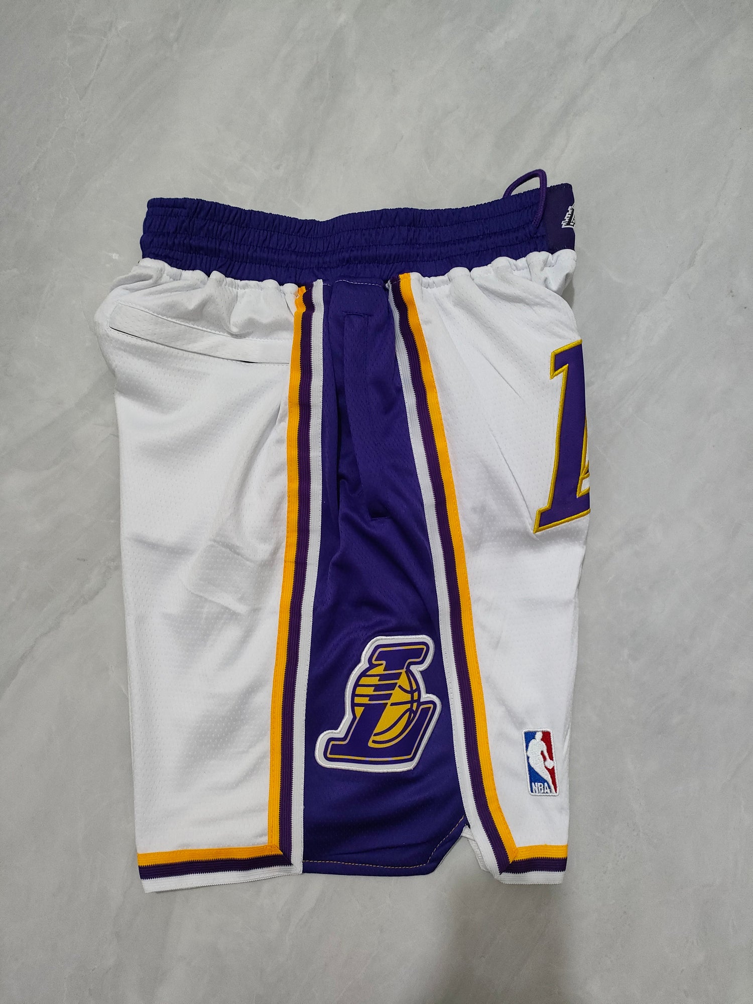 JUST DON Los Angeles Lakers White Pocket Shorts