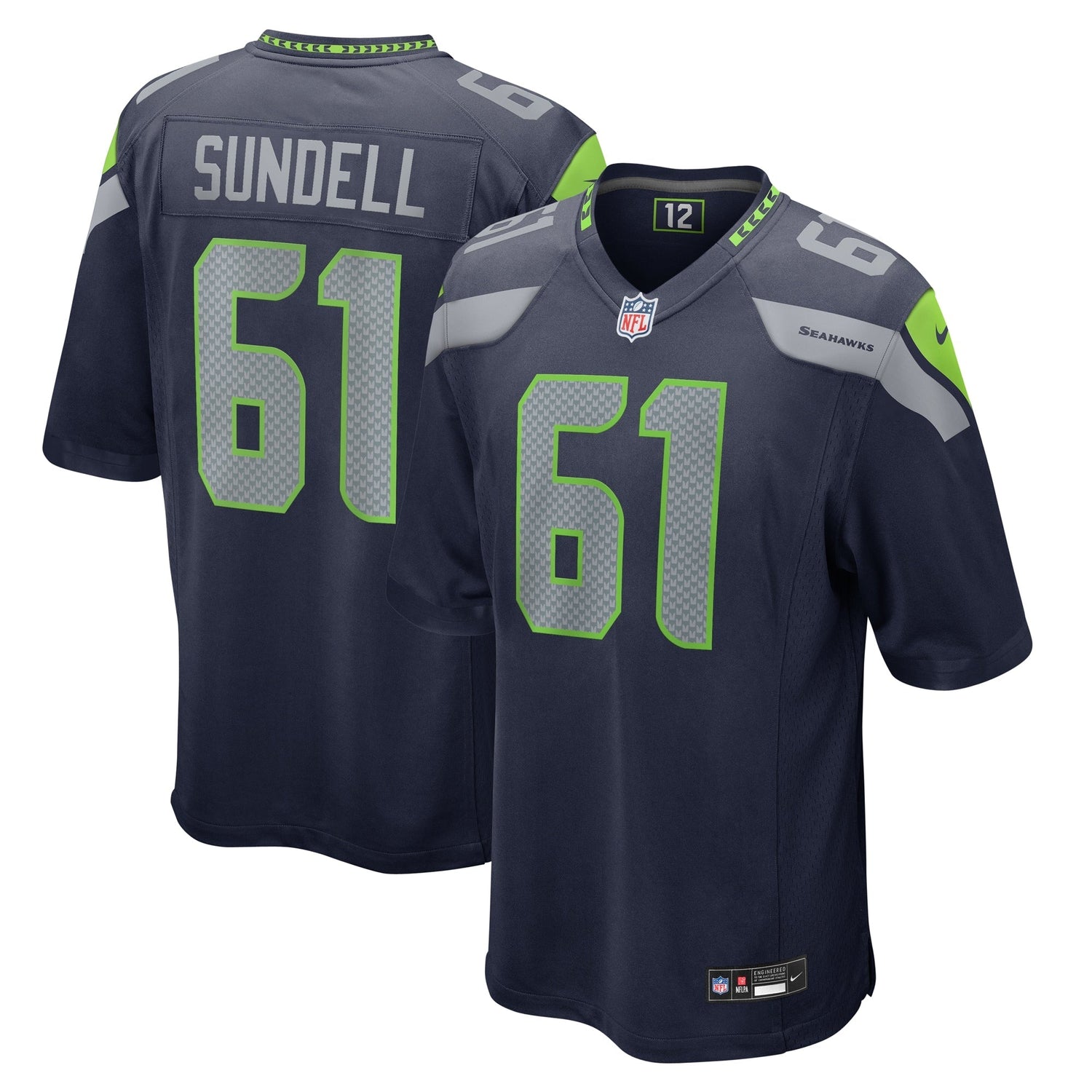 Jalen Sundell Seattle Seahawks Nike Game Jersey - College Navy