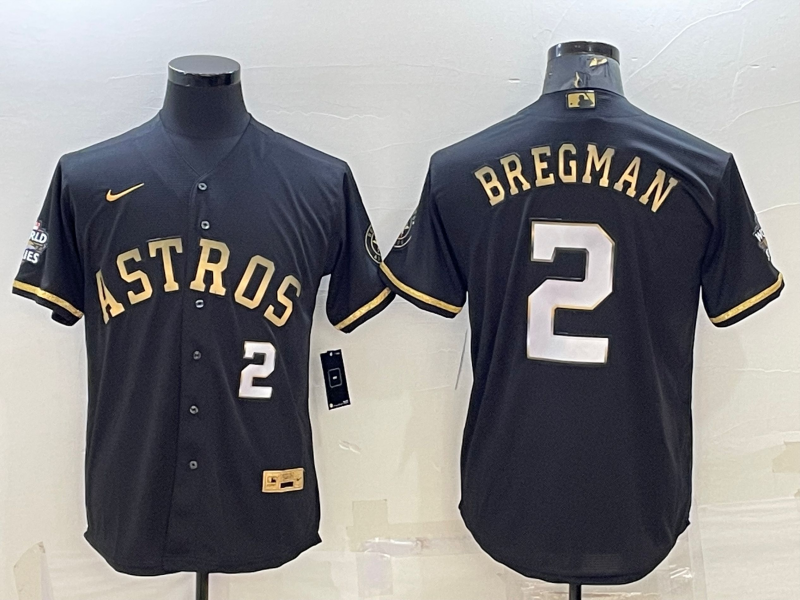Men's Houston Astros Alex Bregman #2 Black Alternate Player Jersey