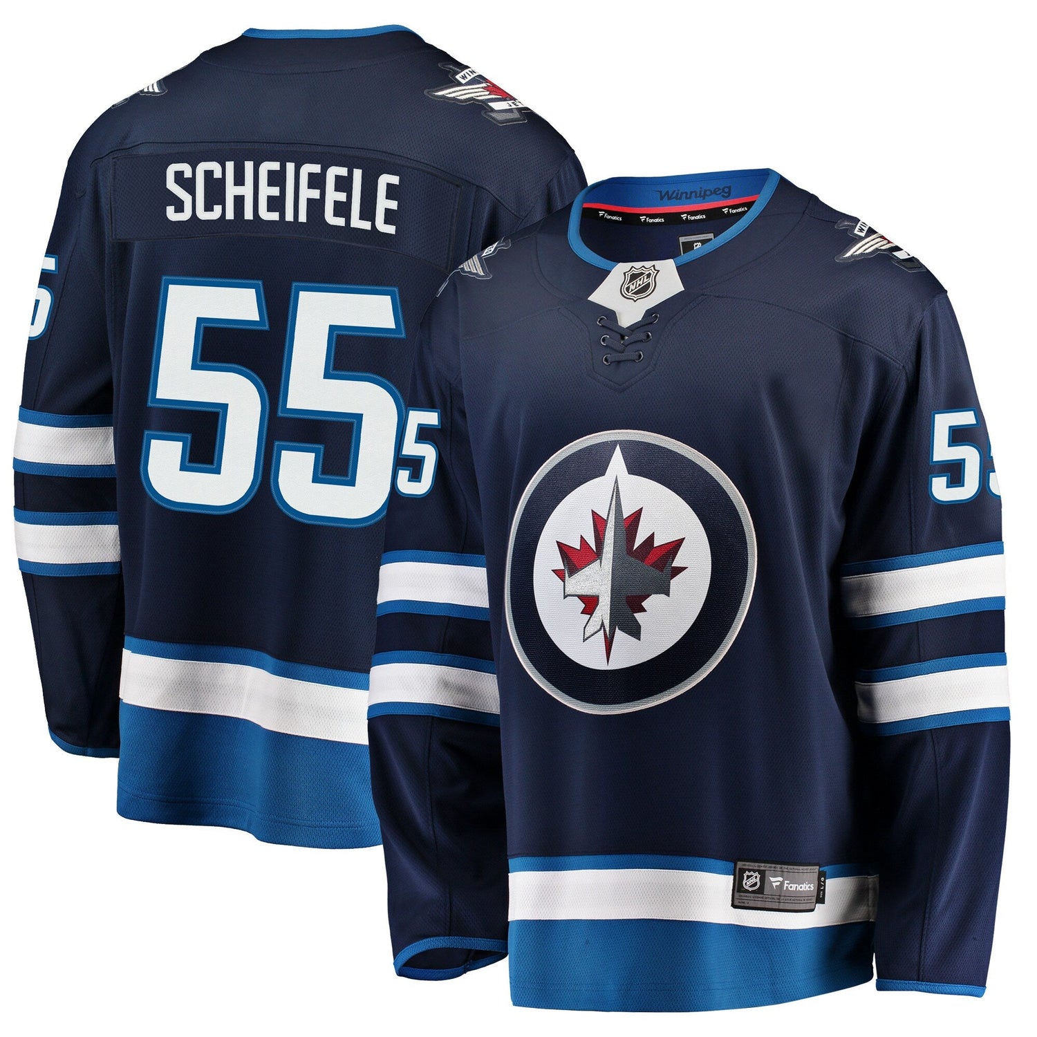 Men's Winnipeg Jets Mark Scheifele Fanatics Navy Breakaway Jersey