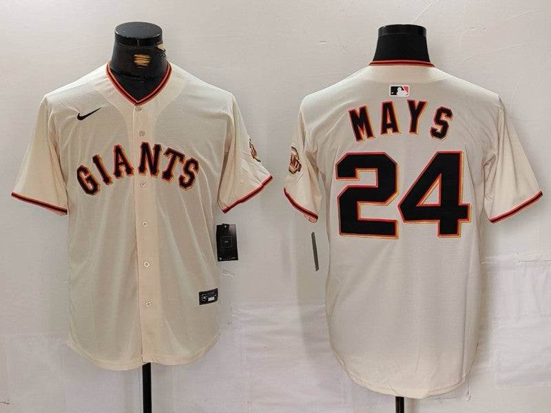 Men's San Francisco Giants Willie Mays #24 Cream Home Player Jersey