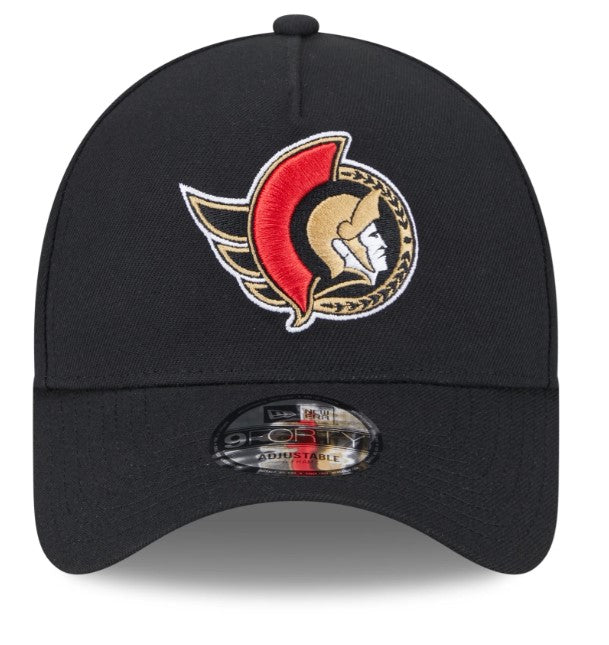 Men's Ottawa Senators NHL New Era Black 9Forty A-Frame Snapback Hat