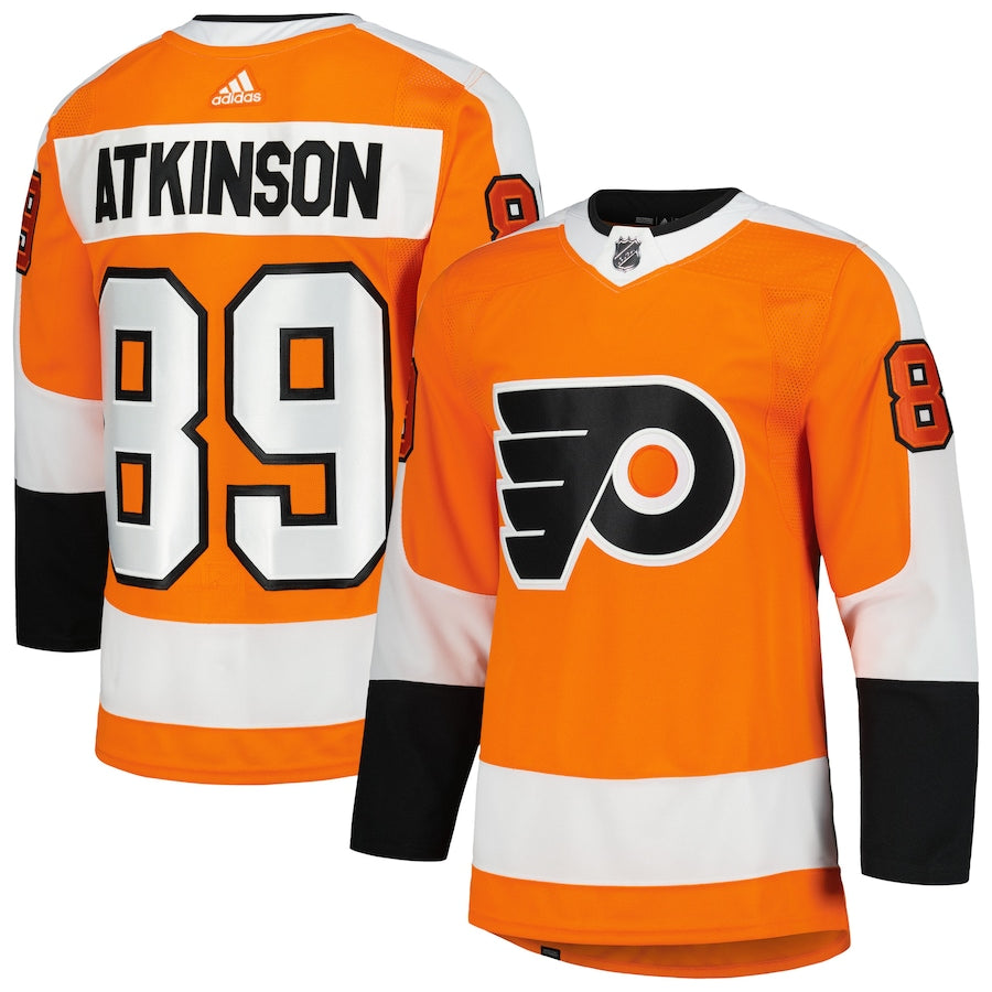 Men's Philadelphia Flyers Cam Atkinson adidas Orange Home Primegreen Authentic Pro Player - Jersey