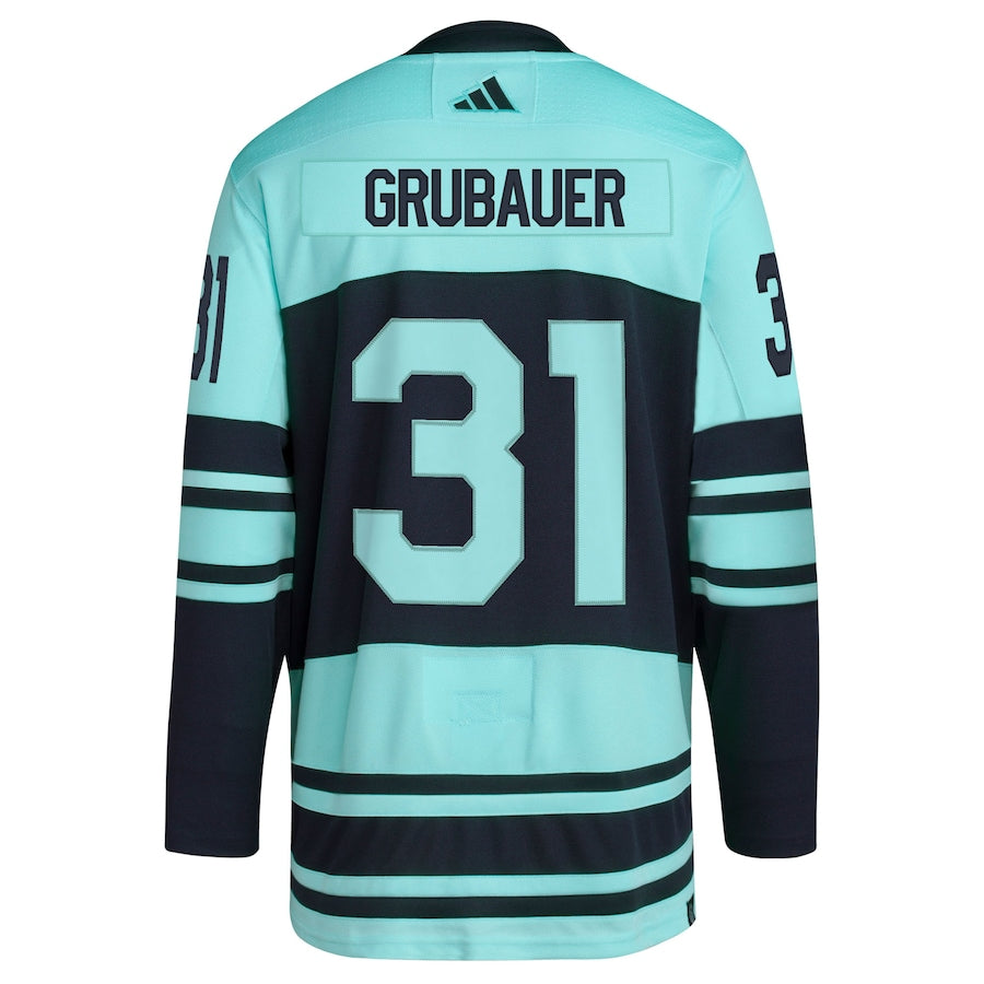 Men's Seattle Kraken Philipp Grubauer adidas Teal Reverse Retro 2.0 Authentic Player Jersey
