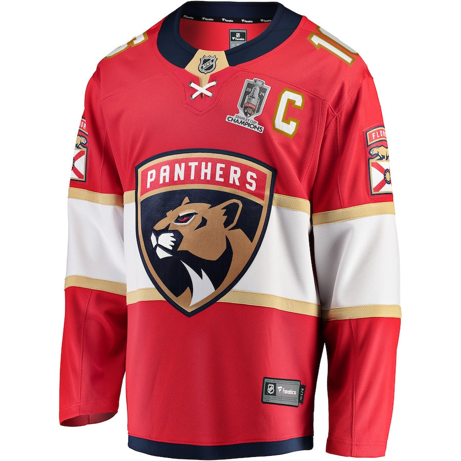 Aleksander Barkov Florida Panthers Home 2024 Stanley Cup Champions Breakaway Jersey – Red