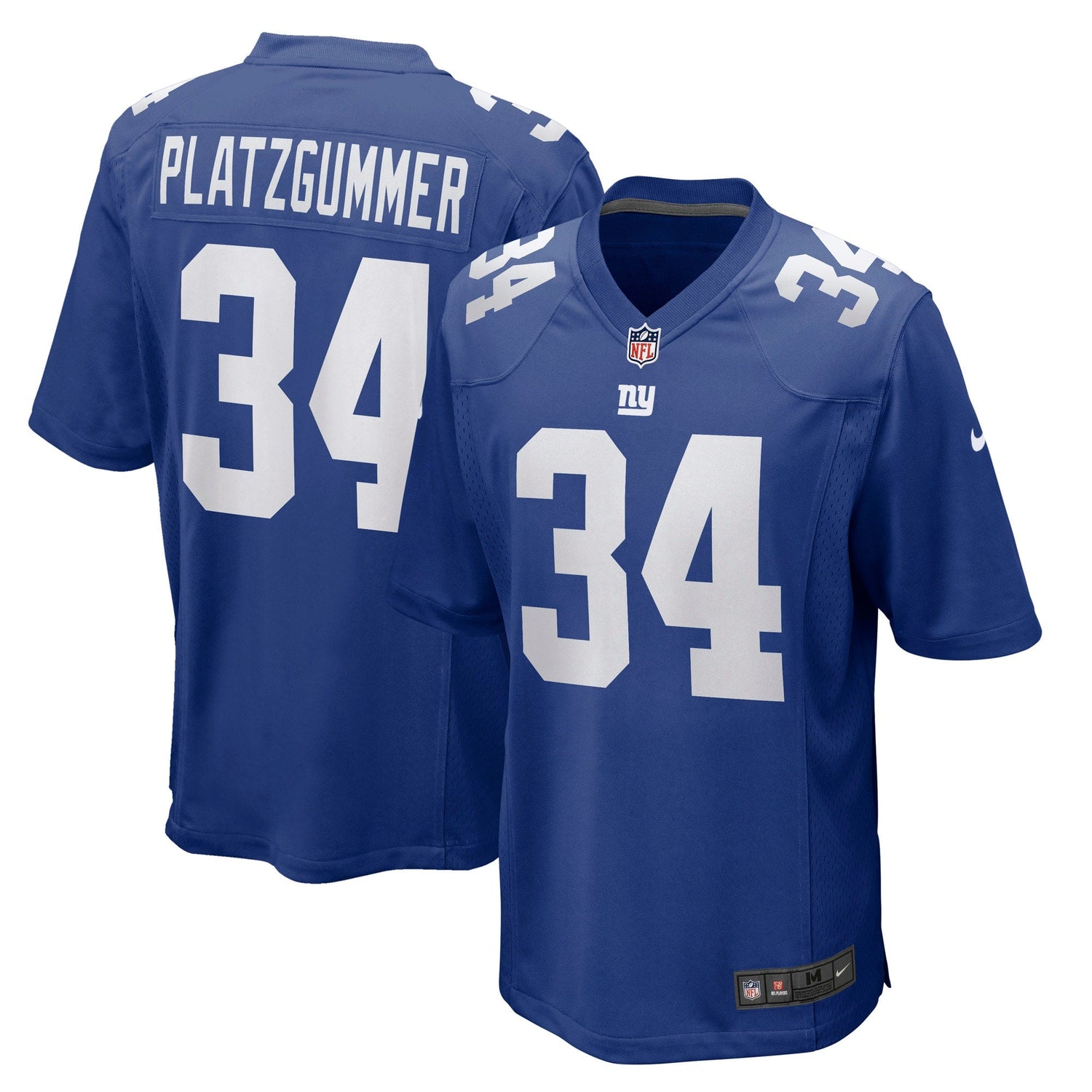 Sandro Platzgummer New York Giants Nike Game Jersey - Royal