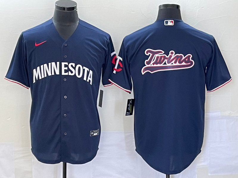 Men's Minnesota Twins Navy Alternate Team Logo Jersey