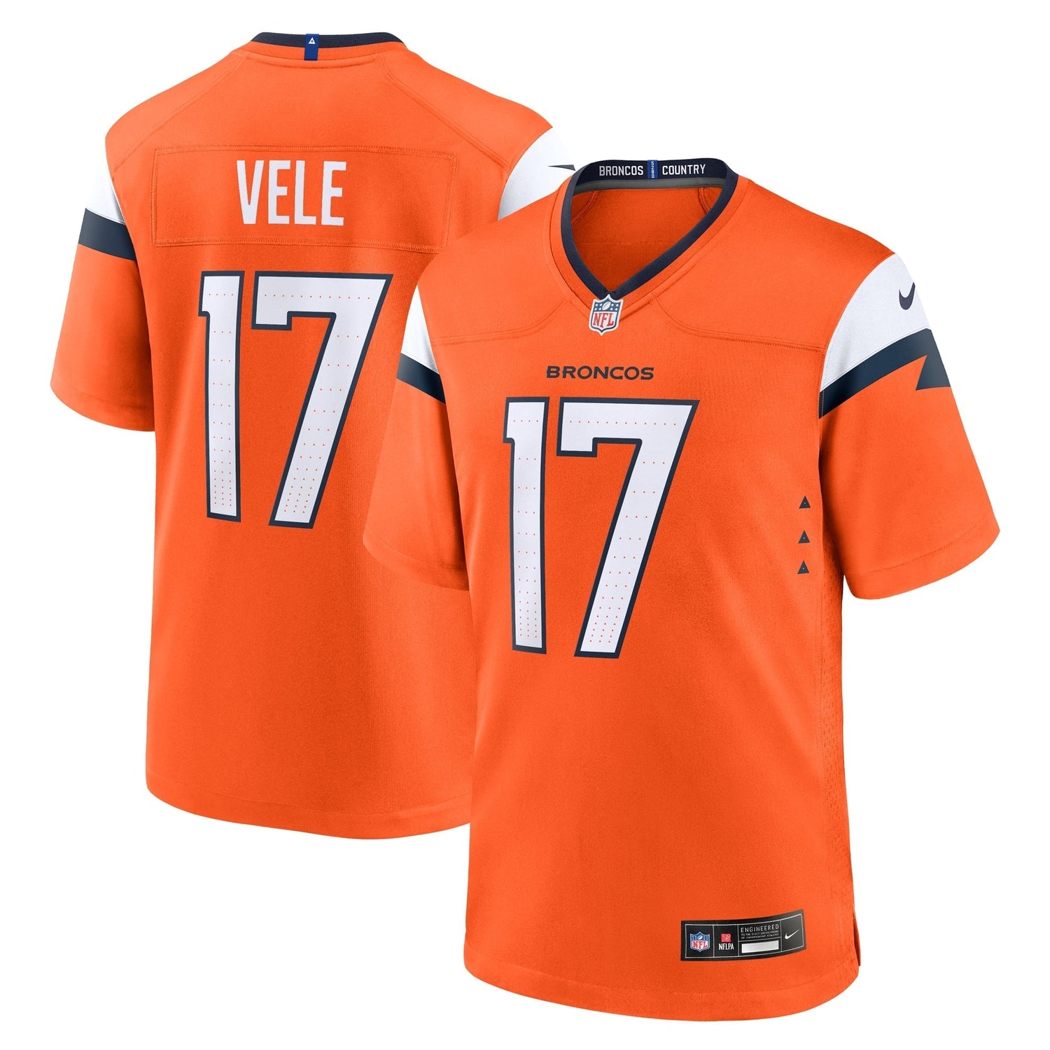 Devaughn Vele Denver Broncos Nike Team Game Jersey - Orange