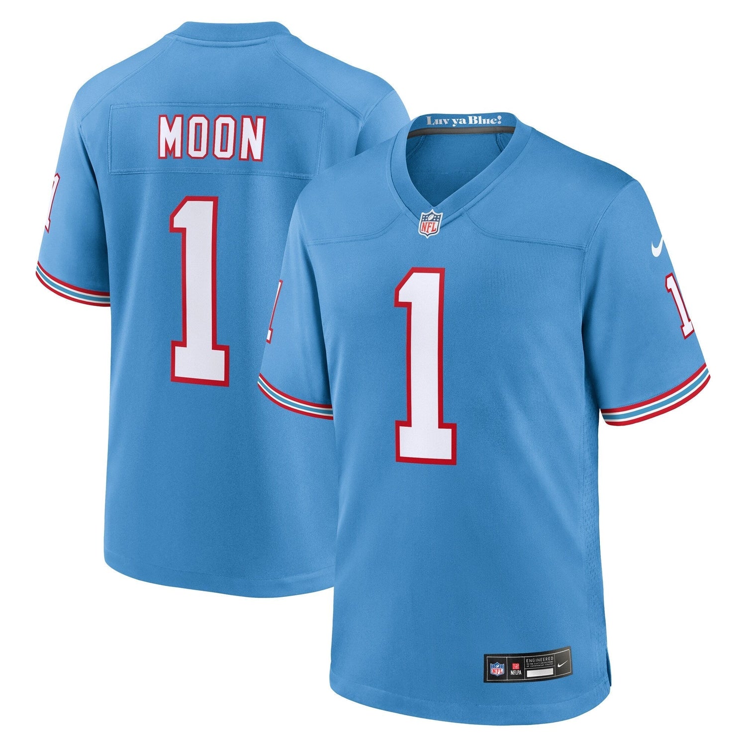 Warren Moon Tennessee Titans Nike Oilers Throwback Retired Game Jersey - Light Blue