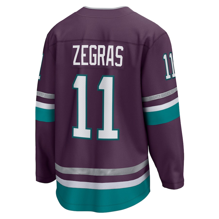 Trevor Zegras Anaheim Ducks 30th Anniversary Premier Breakaway Jersey - Purple