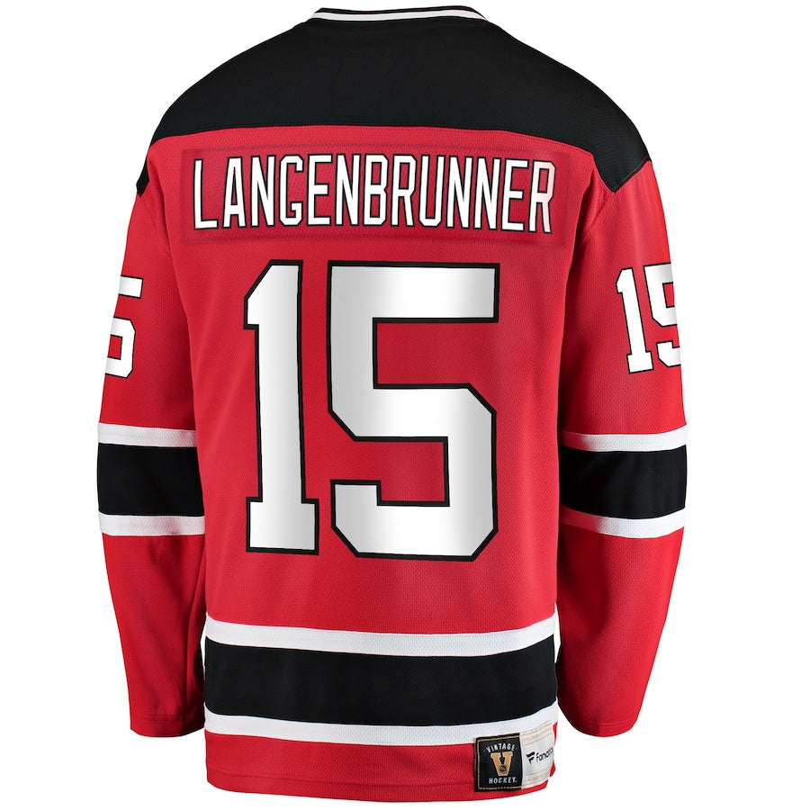 Jamie Langenbrunner New Jersey Devils Premier Breakaway Retired Jersey - Red