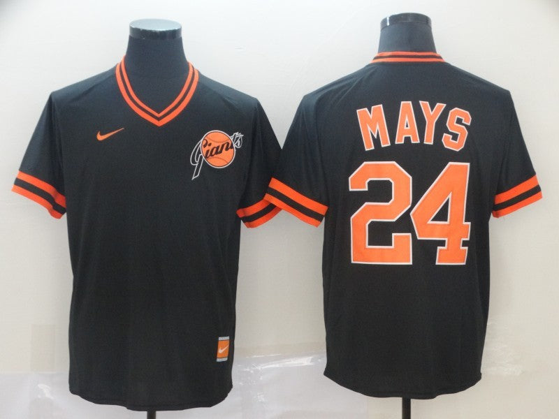 Men's San Francisco Giants Willie Mays #24 Black Player Jersey