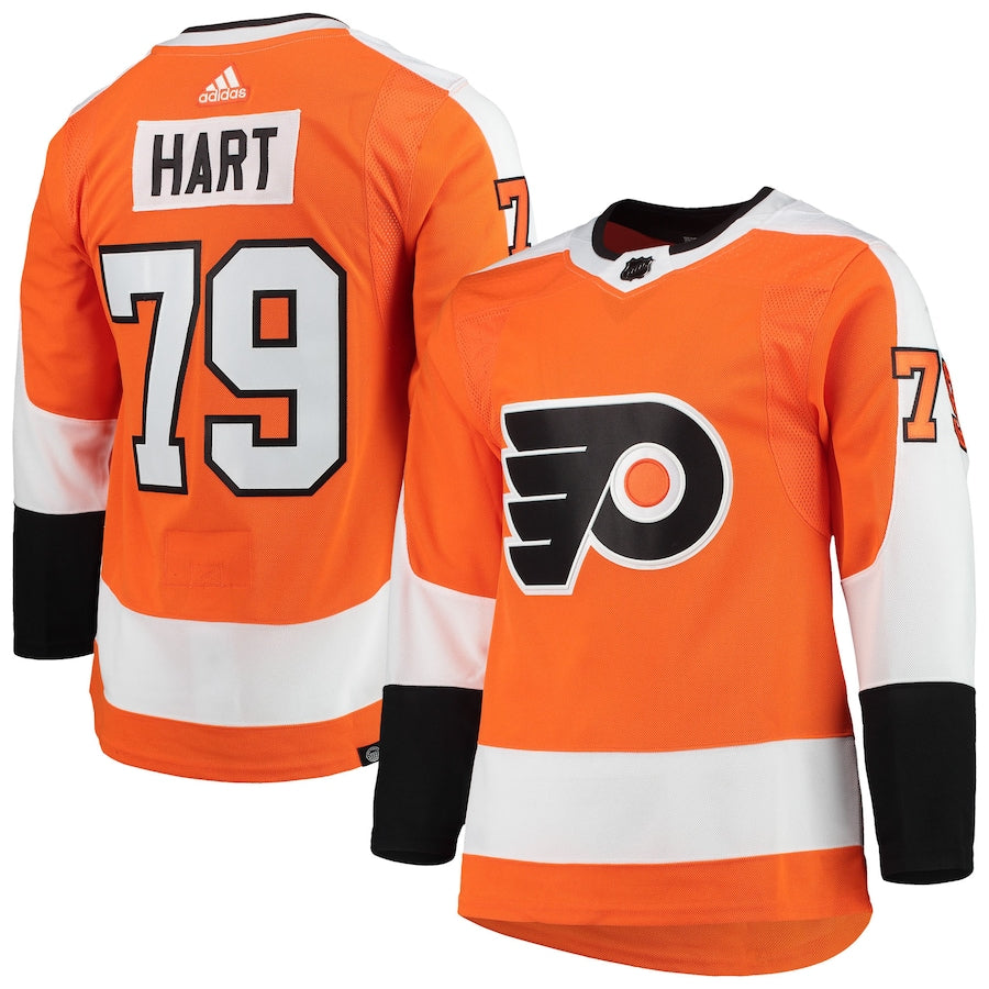 Men's Philadelphia Flyers Carter Hart adidas Orange Home Primegreen Authentic Player Jersey