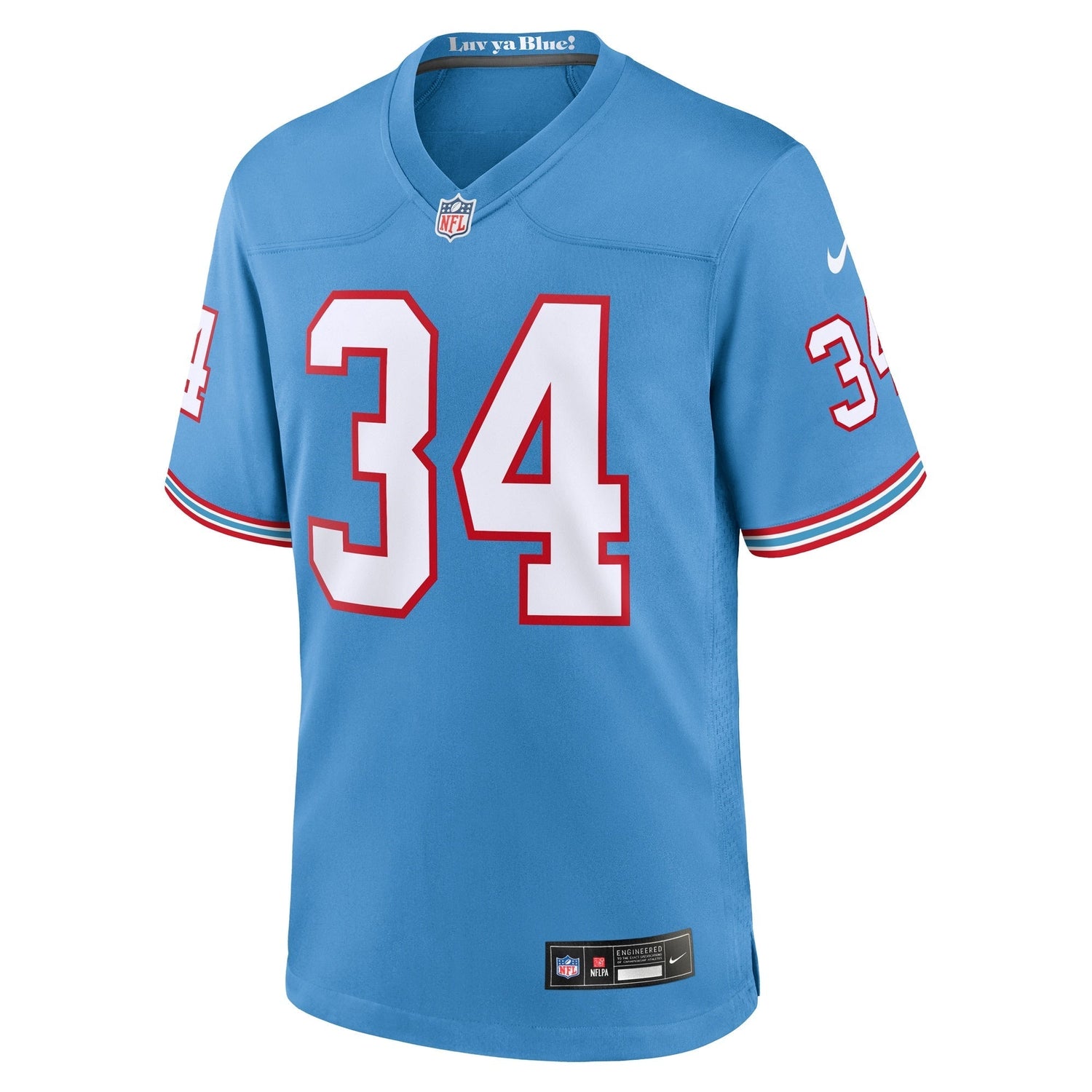 Earl Campbell Tennessee Titans Nike Oilers Throwback Retired Game Jersey - Light Blue
