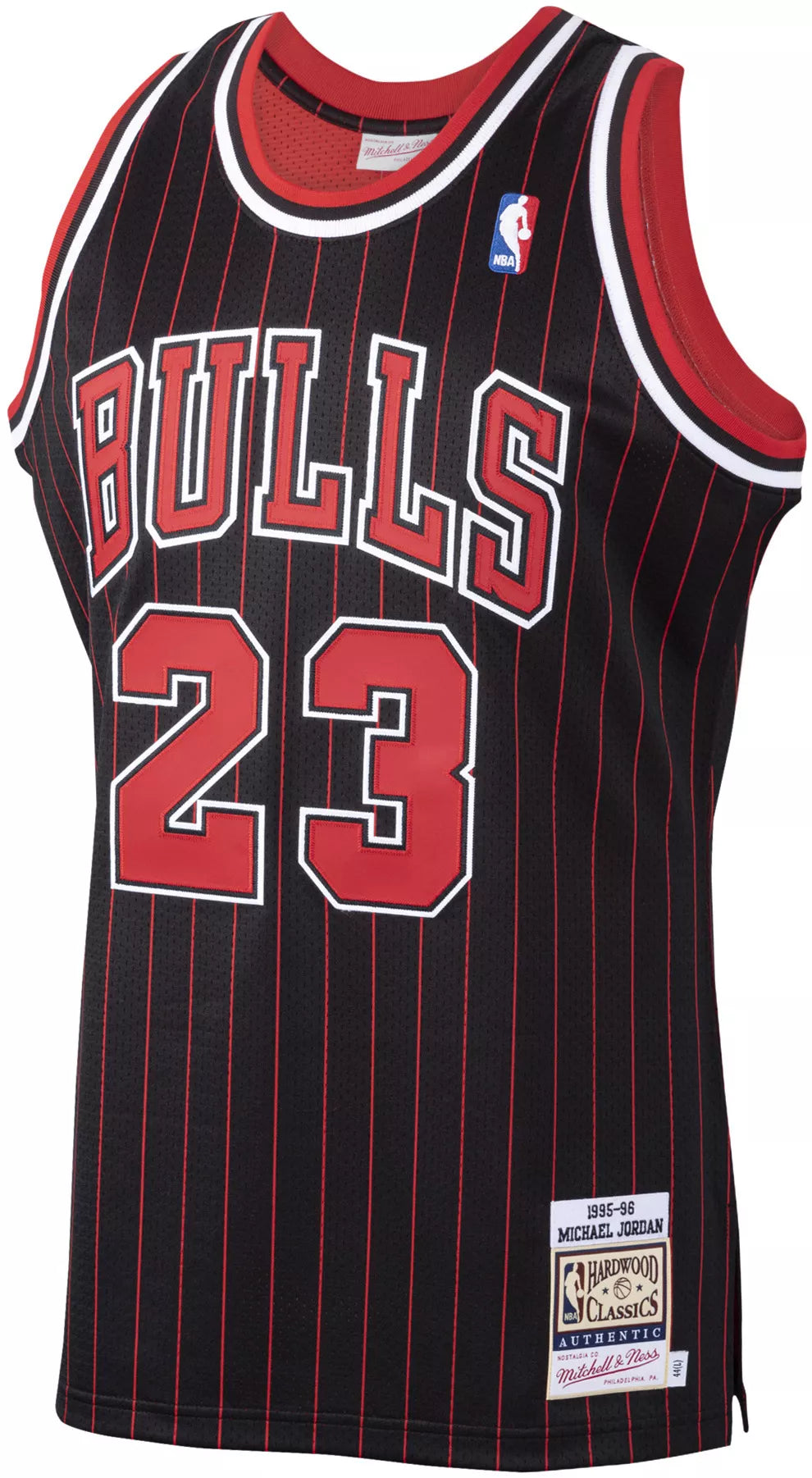 Men's Chicago Bulls Michael Jordan #23 Black Hardwood Classics Authentic Jersey