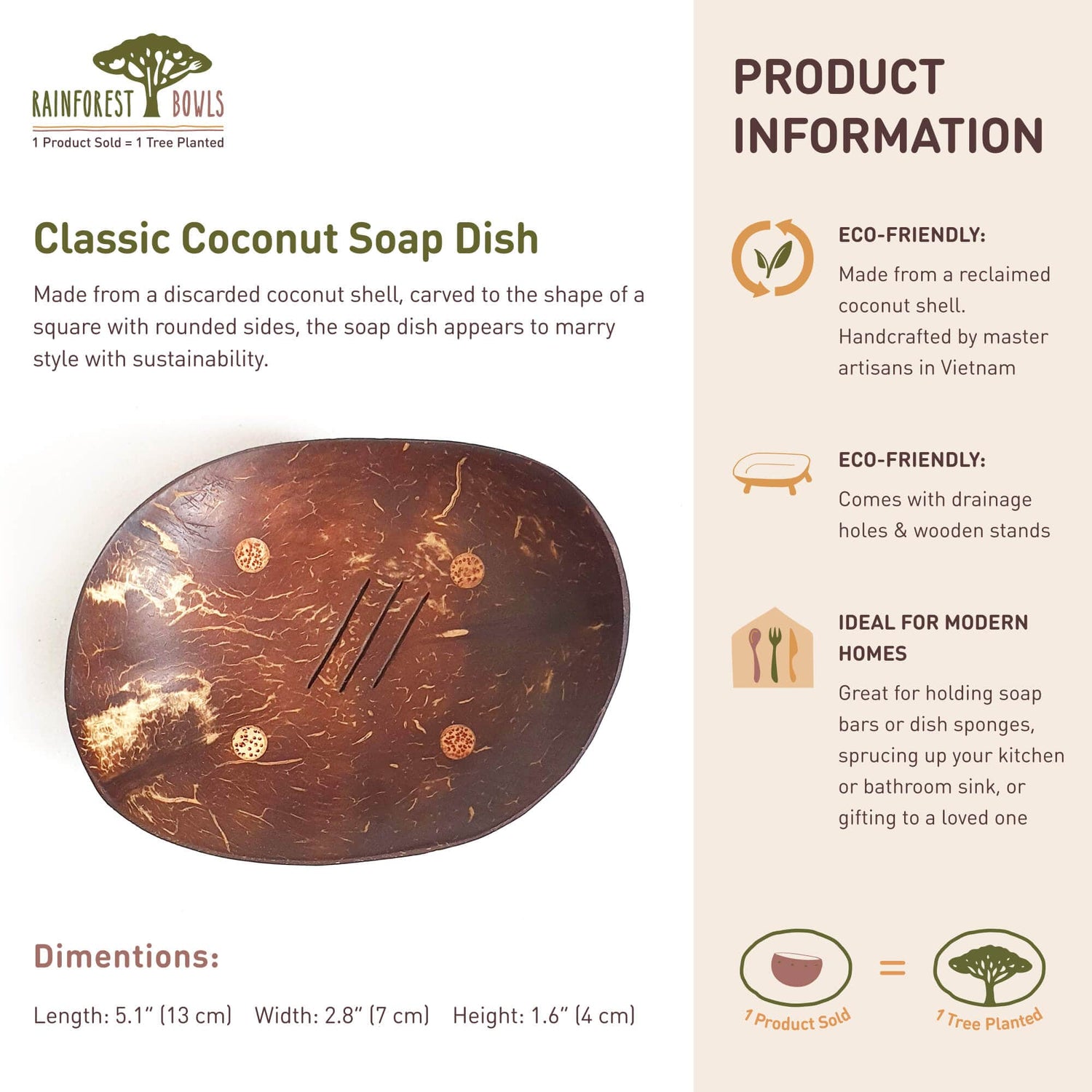 Classic Coconut Soap Dish