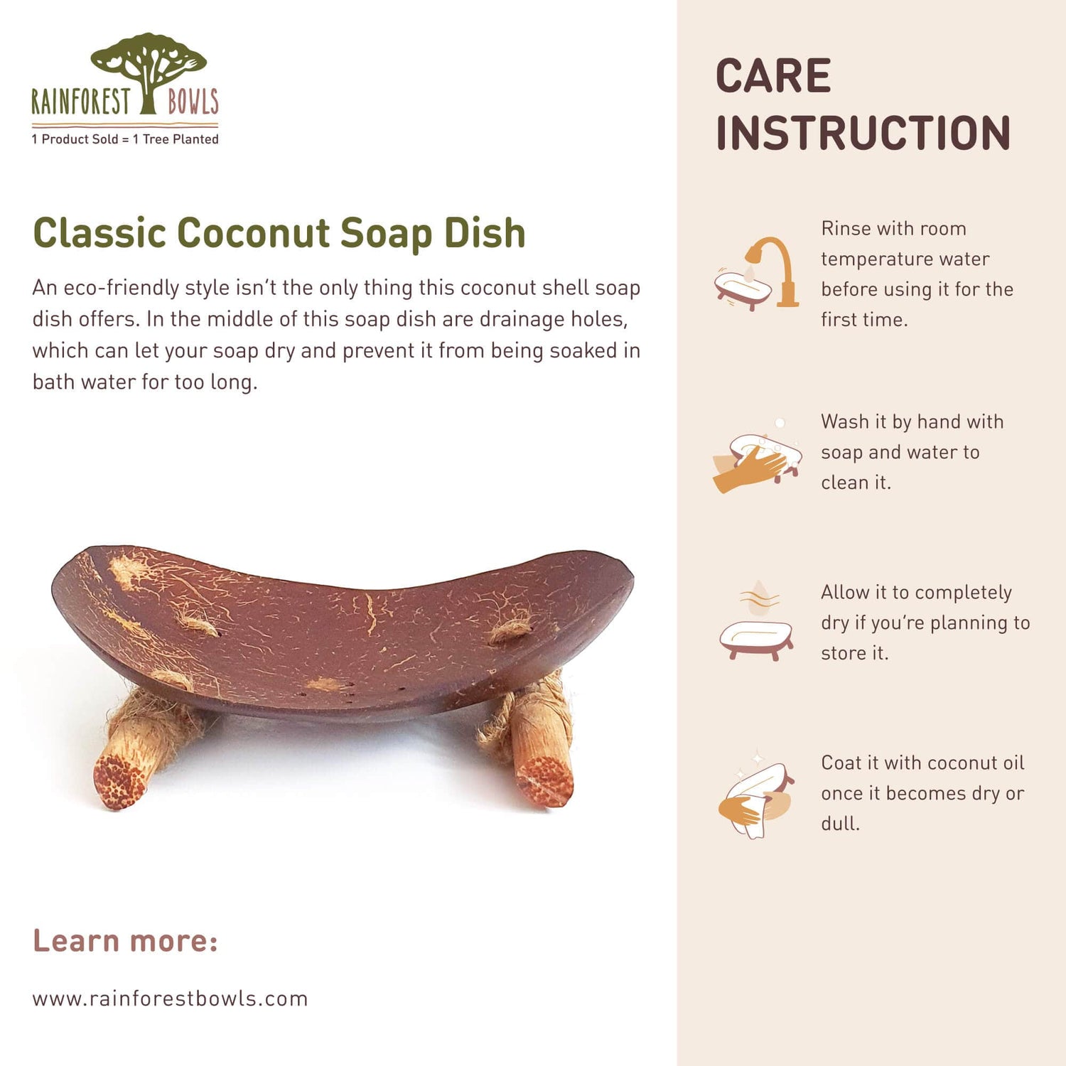 Classic Coconut Soap Dish