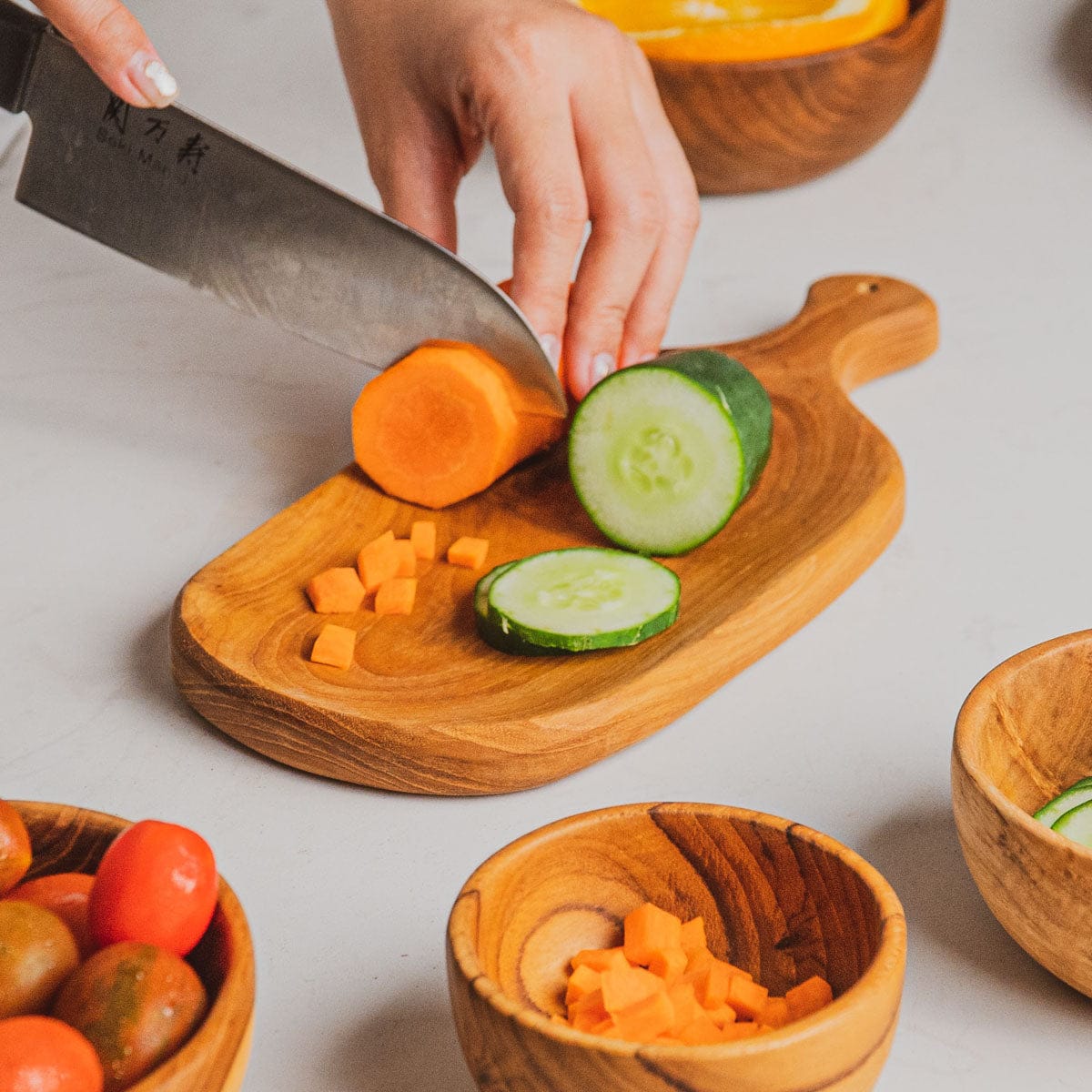 Curve Edge Rectangular Teak Wood Chopping Board (6