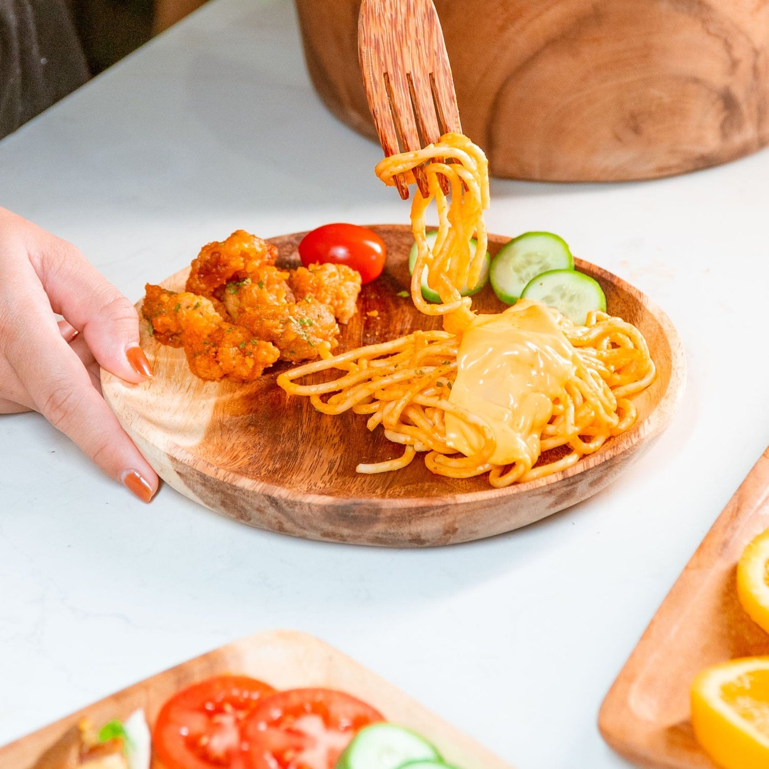 Round Classic Acacia Wood Starter Plate