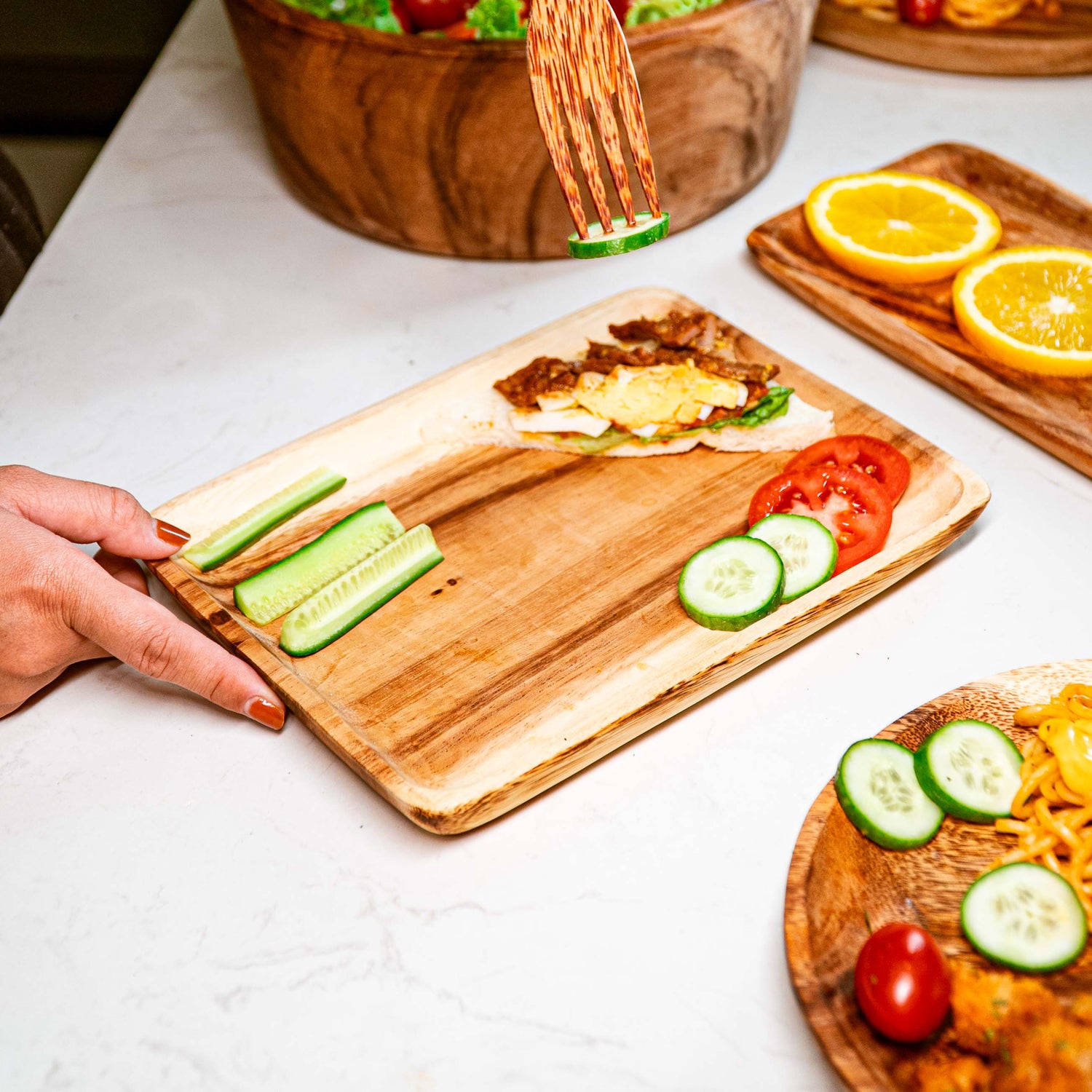 Rectangle Acacia Wood Plate - Jumbo