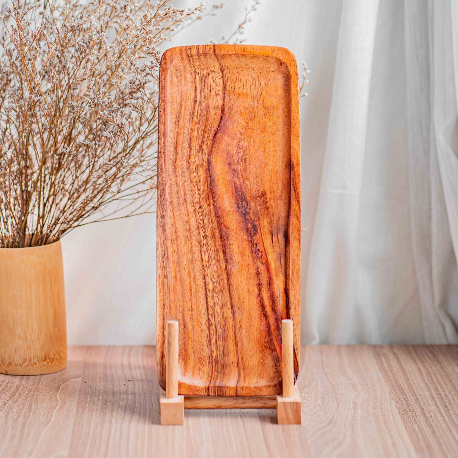Long Rectangular Acacia Wood Platter