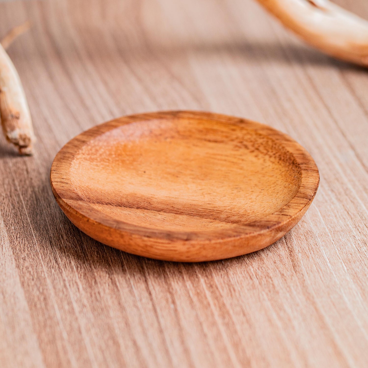 4-Pc Acacia Wood Round Coaster Set