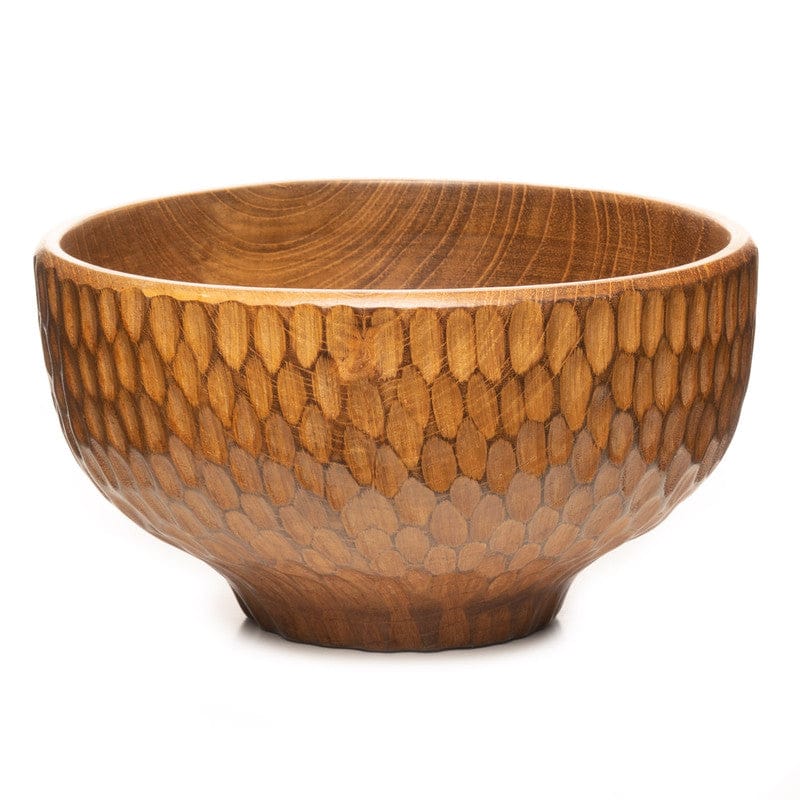 Dome Carved Shiruwan Teak Wood Soup Bowl