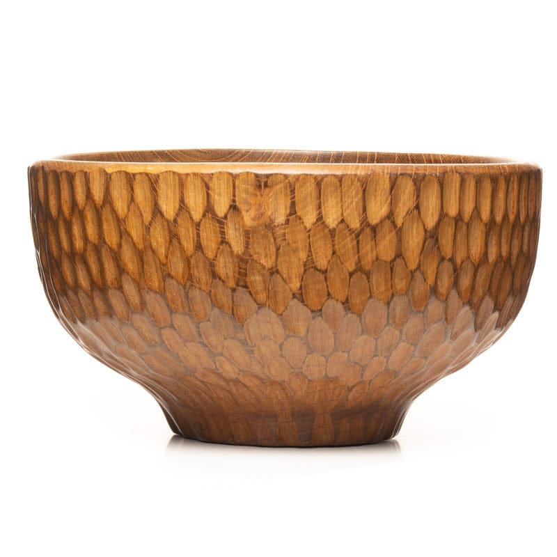 Dome Carved Shiruwan Teak Wood Soup Bowl