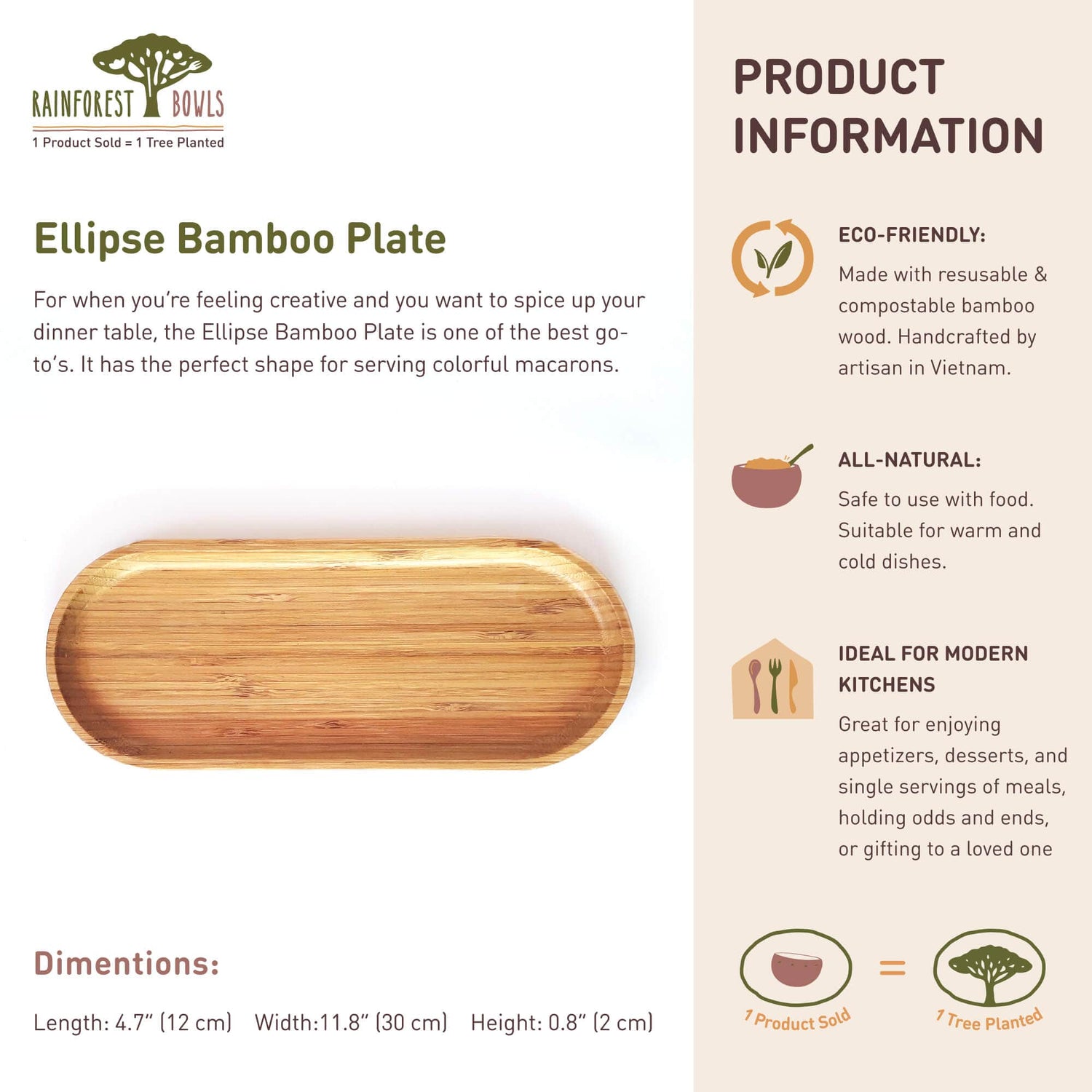 Ellipse Bamboo Plate
