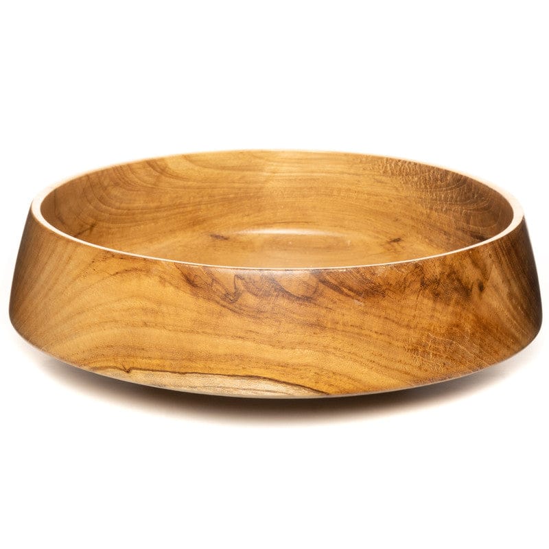 Flat Wide Hachi Teak Wood Serving Bowl