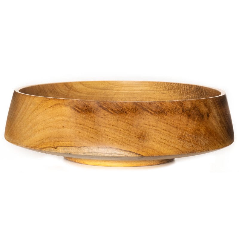 Flat Wide Hachi Teak Wood Serving Bowl