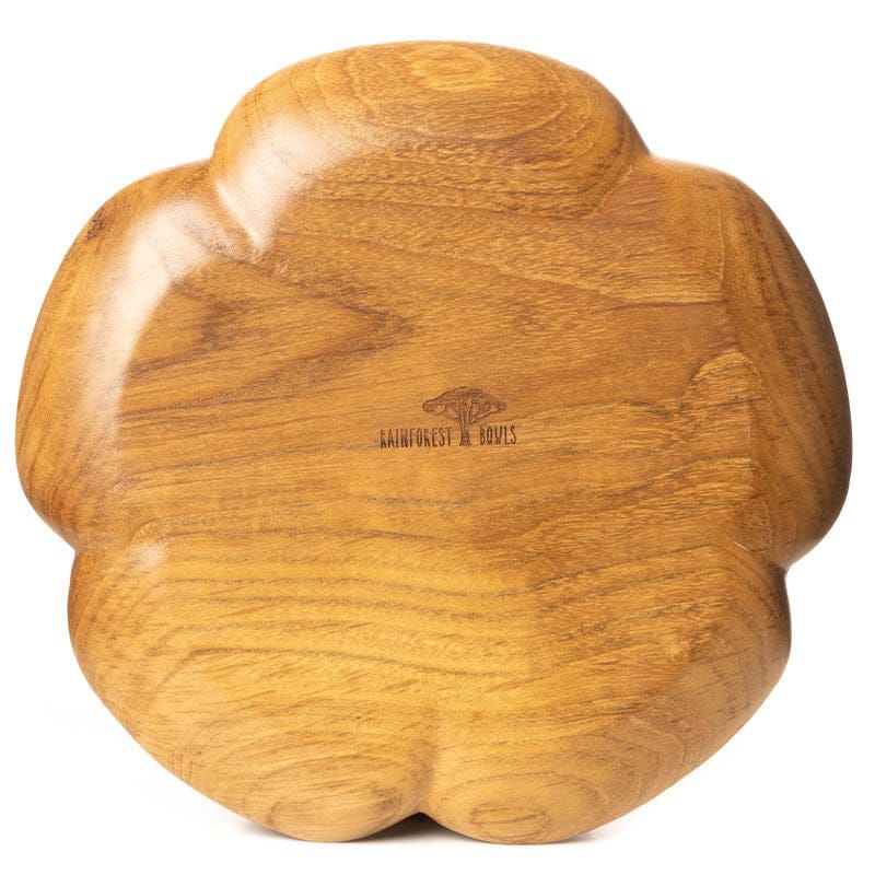 Flower Tenzara Teak Wood Dinner Serving Plate