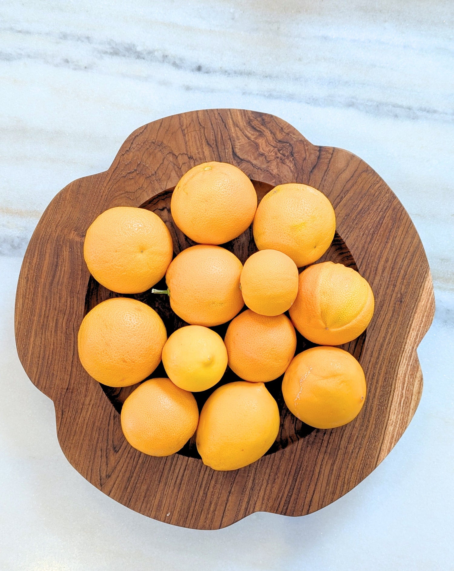 Teak Wood Flower Charger Serving Plate