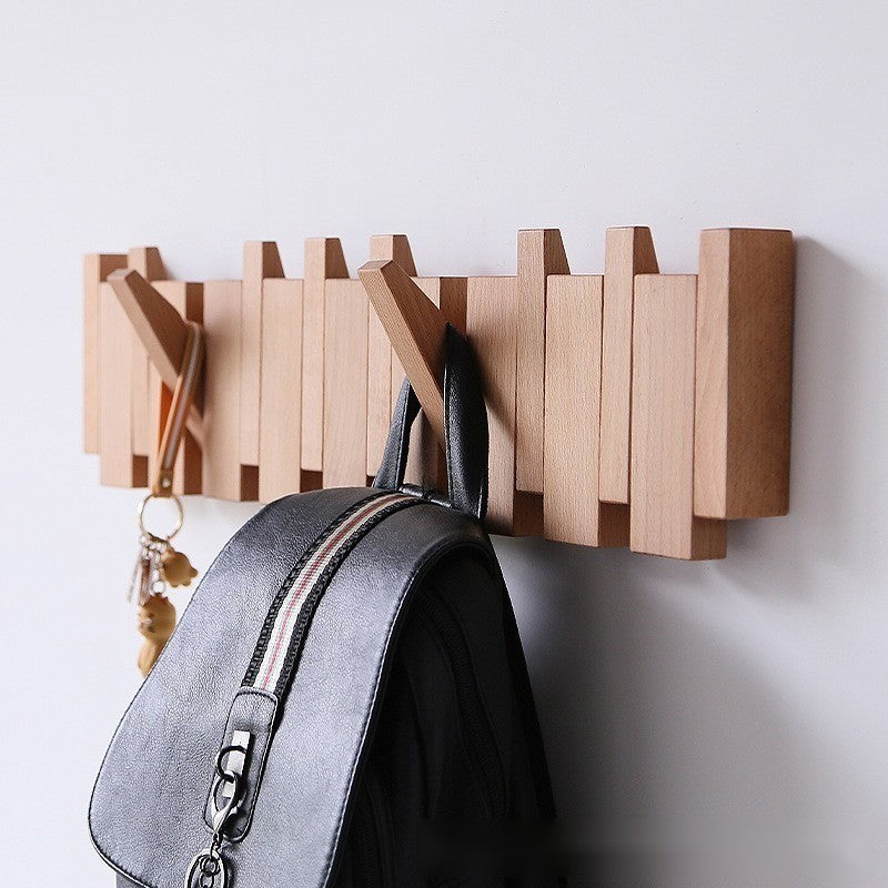 Wooden Wall-Mounted Coat Rack