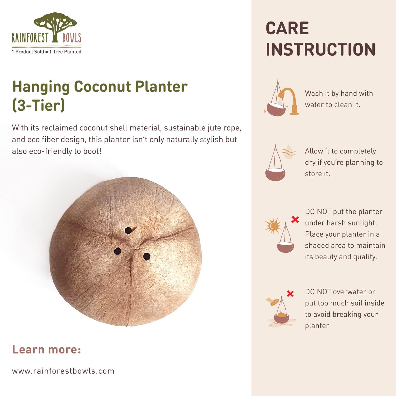 Hanging Coconut Planter (3-Tier)