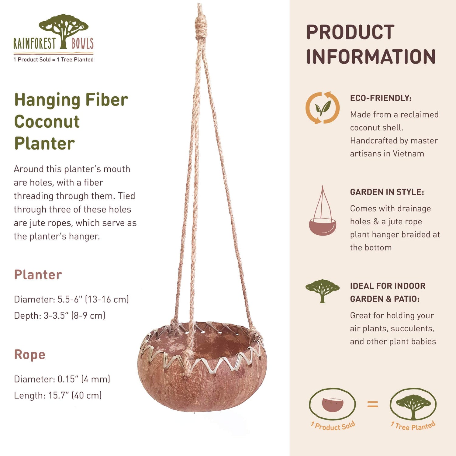 Hanging Fiber Coconut Planter