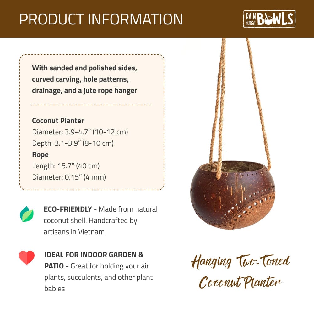 Hanging Two-Tone Coconut Planter