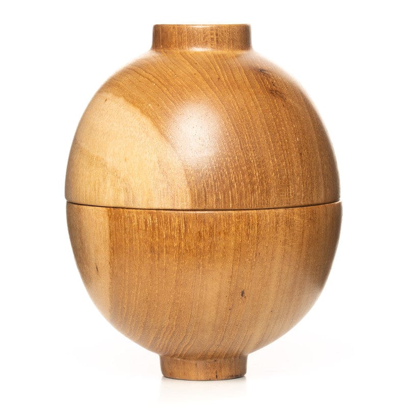 Hanki Lidded Miso Soup Teak Wood Bowl