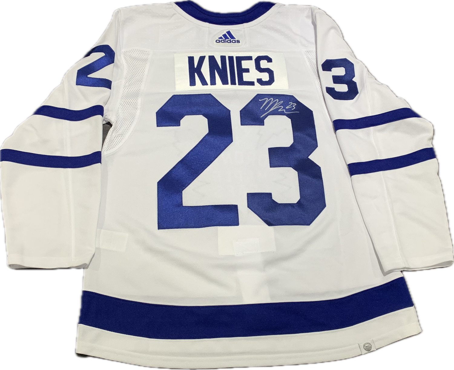 Matthew Knies Signed Toronto Maple Leafs Adidas NHL Hockey Jersey - Away White Jersey