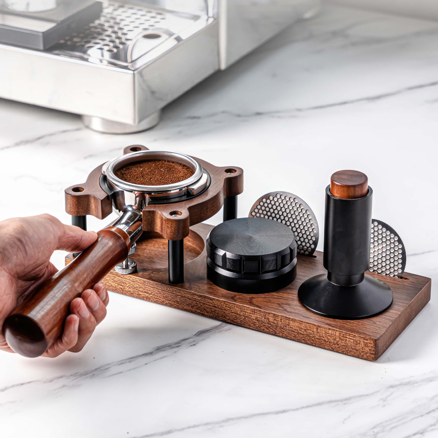 Sapele Wood Espresso Tamper Holder